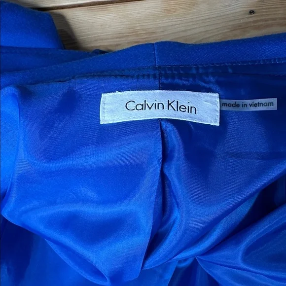 Calvin Klein Women’s Ruffled Blue Blazer Plus Size - Picture 5 of 8